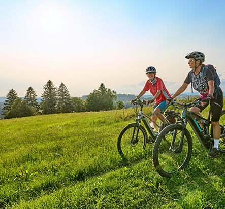Biking around L’émeraude du lac campsite in Auvergne